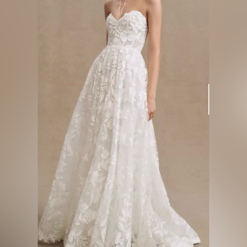 Jenny Yoo Madeline Corset A-Line Strapless Lace Wedding Gown